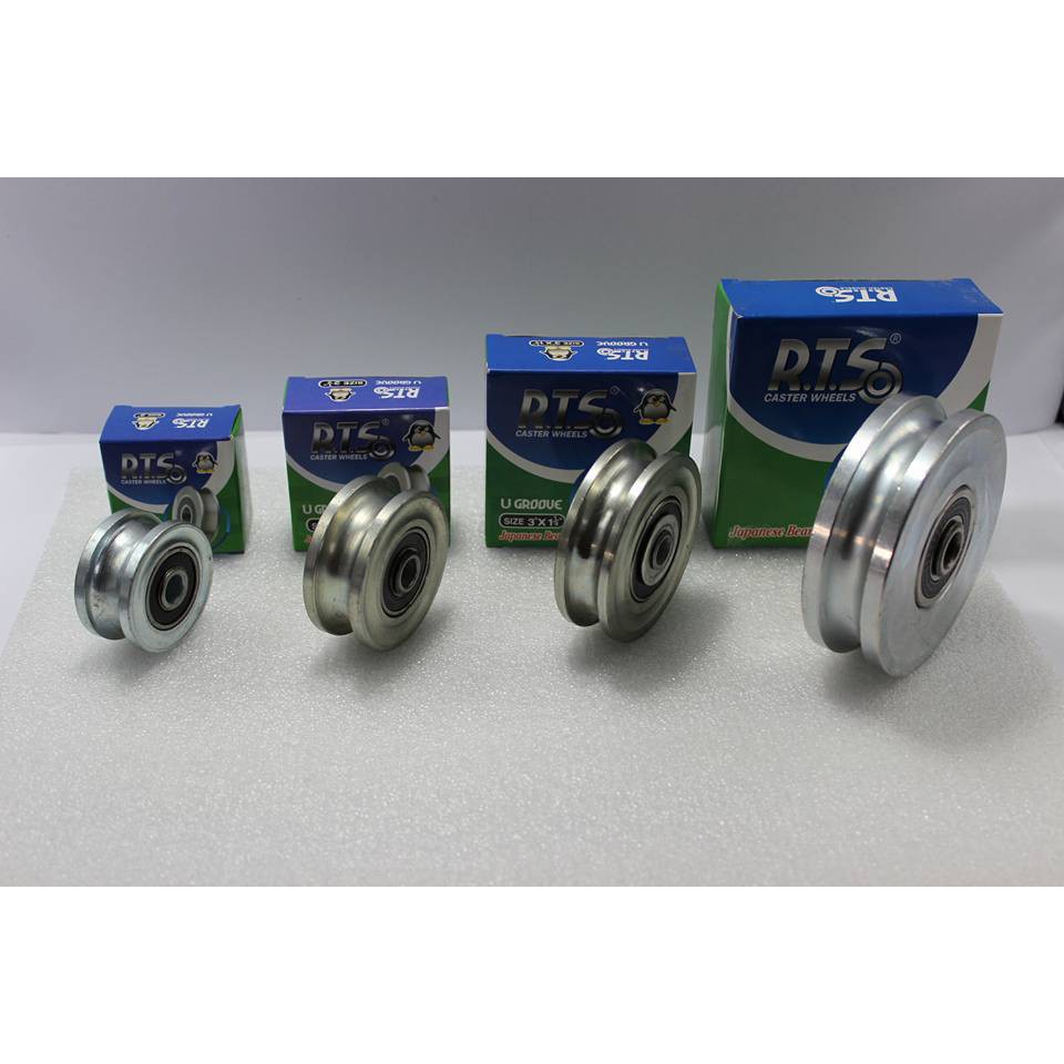 ล้อฉาก ร่องV / ร่องU เหล็กเหนียว ลูกปืนญี่ปุ่น ลูกล้อเหล็ก ล้อประตูเหล็ก ประตูรั้ว ประตูโกดัง บานเลื่อน ล้อรางประตู