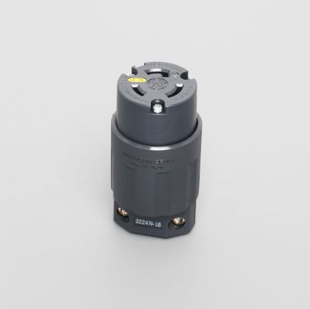 "AMERICAN DENKI"3224N-L6,3224N-L6-IV 2-Pole 3-Wire Grounding 20A 250V (NEMA L6-20) Connector Body (Nylon Housing)