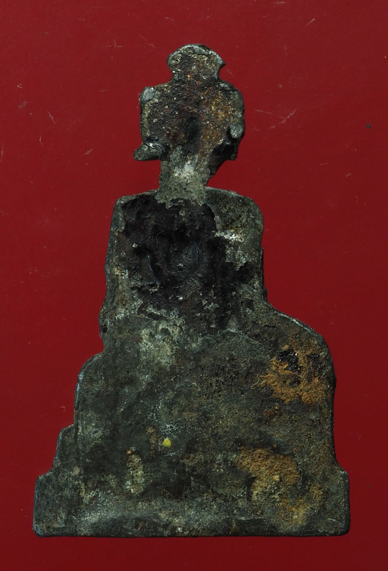 *28578 พระพุทธ ศิลปทางกาญจนบุรี เนื้อชินตะกั่ว ลงรักปิดทอง เก่า 13