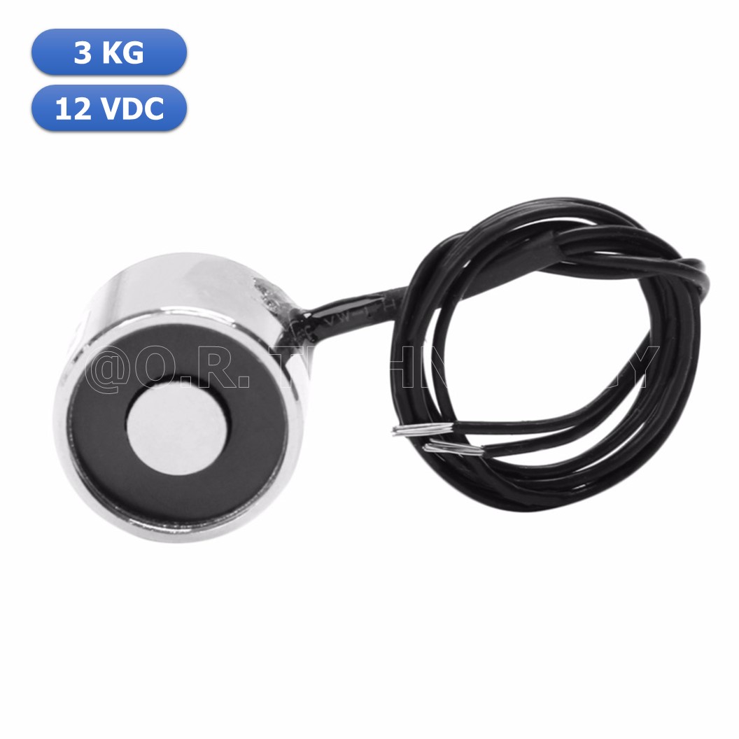 (1ชิ้น) NC465 แม่เหล็กไฟฟ้า โซลินอยด์ดูดโลหะ อิเล็กโตแมกเนท แม่เหล็กดูดไฟฟ้า P20/15 DC12V Solenoid Electric Sucker Electromagnet 3KG