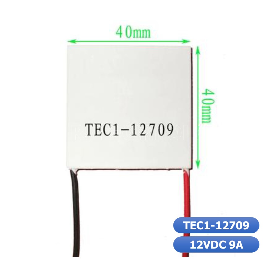 (1ชิ้น) NA179 แผ่นร้อนเย็น แผ่นเพลเทียร์ (Peltier) แผ่นทำความร้อน-เย็น ขนาด 40x40mm 12VDC 9A TEC1-12709