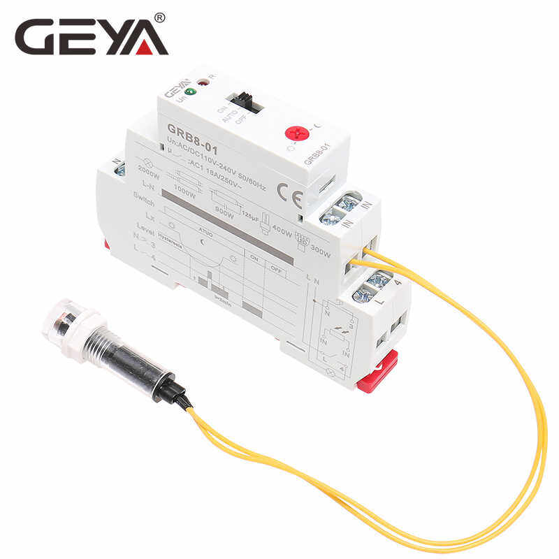 GEYA GRB8-01 DIN Rail Twilight สวิตช์ Photoelectric จับเวลา SENSOR รีเลย์ AC110V-240V AUTO ON OFF