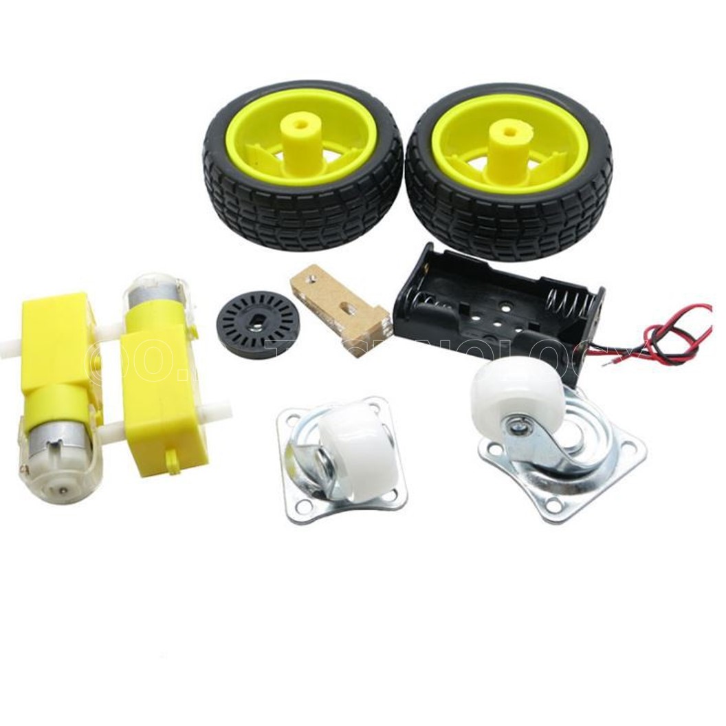 (1ชิ้น) AD059 ชุดโครงรถ โครงรถ โครงรถกลม โครงรถของเล่น 2ชั้น พร้อมรางถ่าน และมอเตอร์ 2WD Mini Round Double-Deck Smart Robot Car Chassis DIY Kit arduino