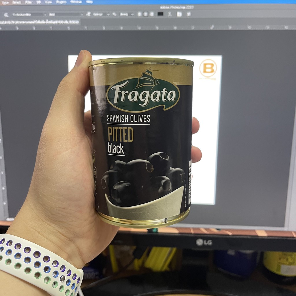 ฟรากาตา มะกอกดำไม่มีเมล็ด น้ำหนักสุทธิ 400 กรัม Fragata Spanish Pitted Black Olives 400 g.