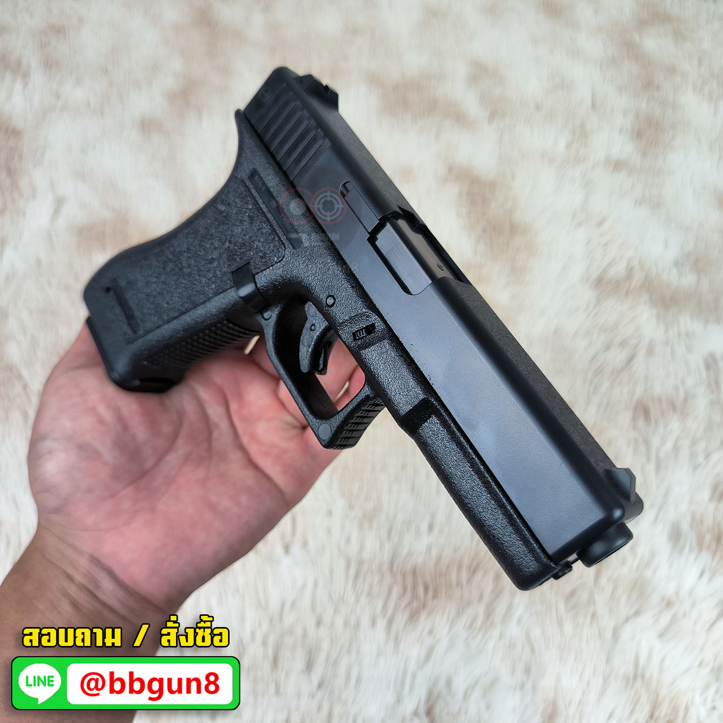 HFC HA-117 (Marking Version) Spring Powered Pistol มีมาร์คกิ้งสมจริงบนสไลด์ ลูกหมดแม็กกาซีนสไลด์ค้าง มีระบบเซฟไก ช่องคัดปลอกเปิด