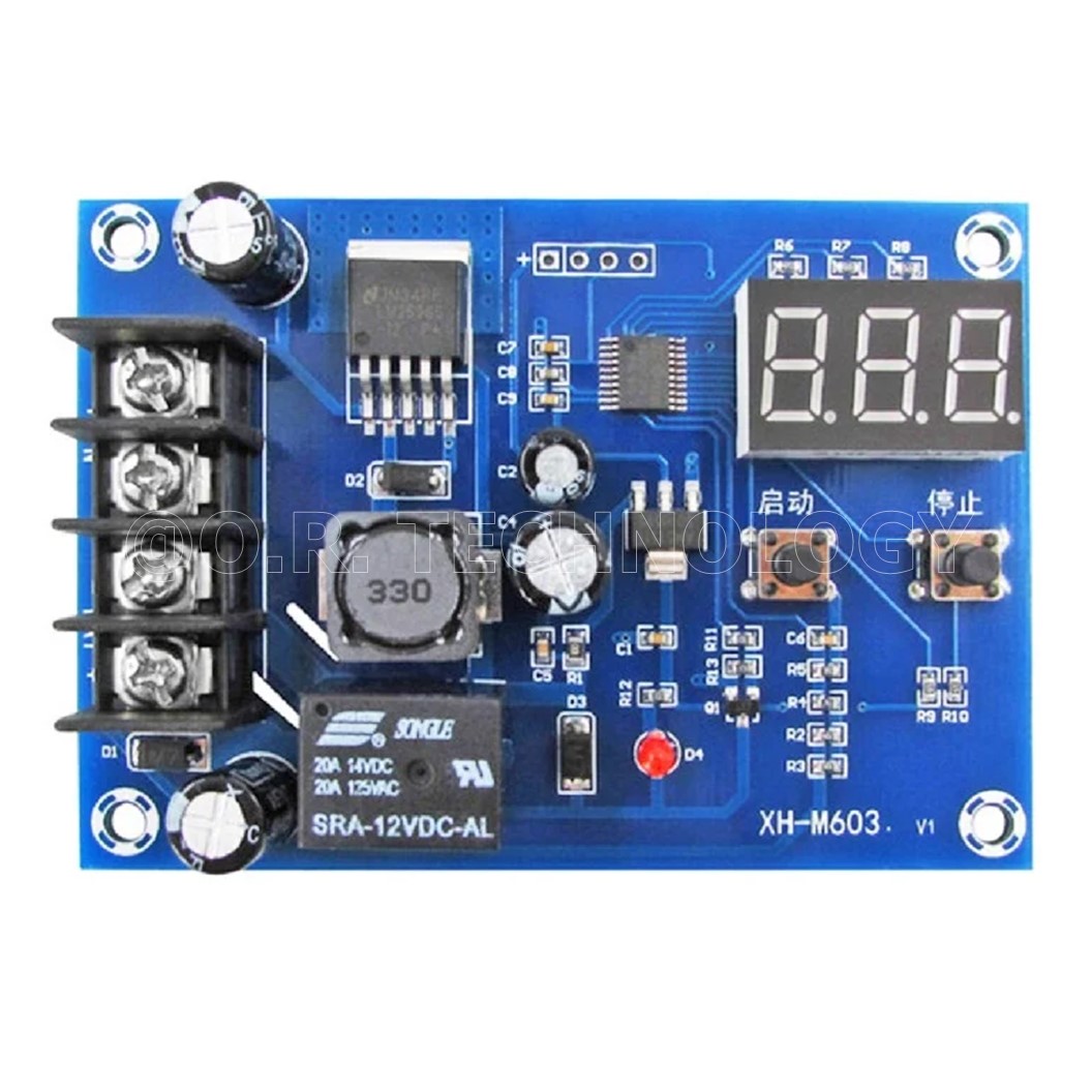 (1ชิ้น) AA480 โมดูลควบคุมการชาร์จแบตเตอรี่ โมดูลต่ำตัดสูงตัดการชาร์จแบตเตอรี่ โมดูลชาร์จแบตลิเธียม 12-24VDC Battery Charging Control Module Protection LED Voltmeter Board XH-M603 12-24V Storage Lithium Battery Charger Control Switch Protection Board With