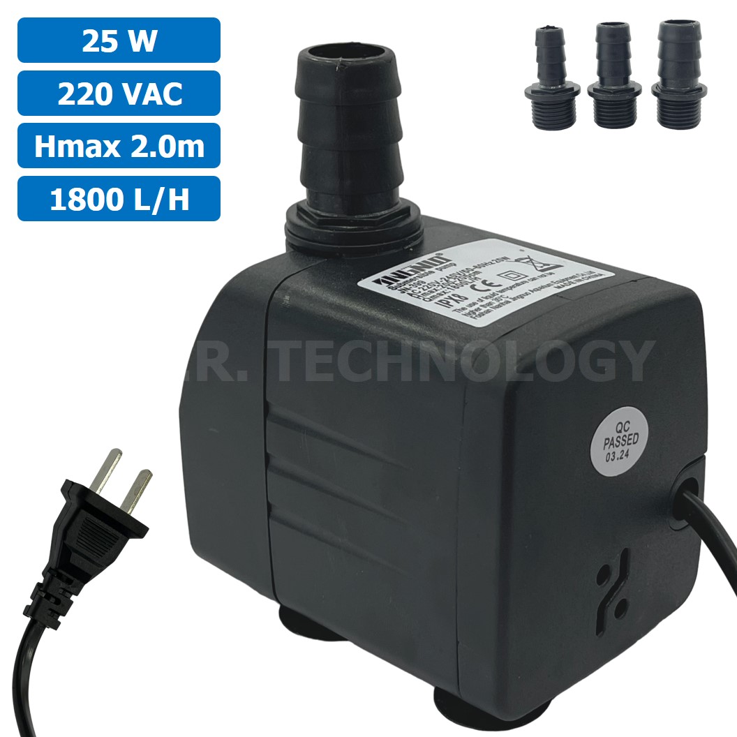 JN-399 ปั๊มน้ำ ปั๊มแช่ ปั๊มพัดลมไอเย็น 220VAC 25W Water pump Submersible Pump JING NUO Hmax 2.0m Qmax 1800L/H JINGNUO