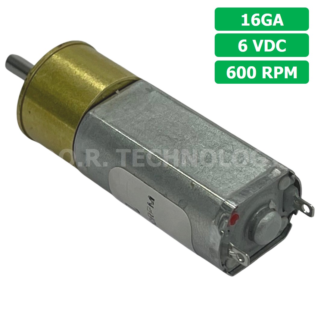 (1ชิ้น) 16GA 6VDC 600RPM มอเตอร์ มอเตอร์เกียร์ Gear Motor DC 16GA แกนขนาด 3mm D Shaft มอเตอร์ทดเฟือง มอเตอร์รถ