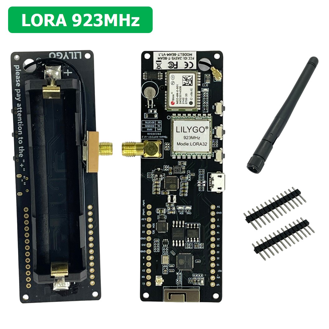 (1ชิ้น) AA717 Unsoldered TTGO T-Beam V1.1 ESP32 LORA 923MHz NEO-6M WiFi Wireless Bluetooth Module IPEX 18650 Battery Holder CP2104 Chip