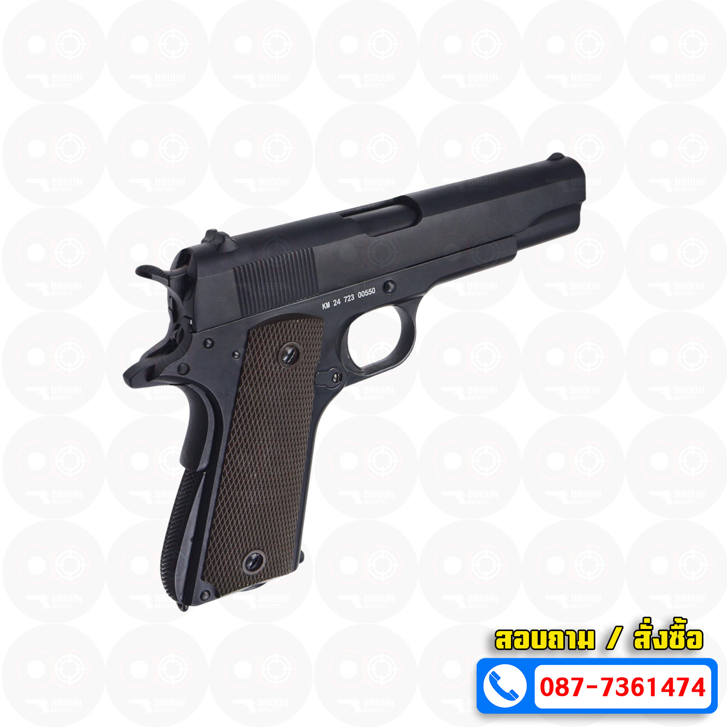 บีบีกันอัดแก๊ส Colt M1911 A1 Double Bell 723 สีดำ BB GUN