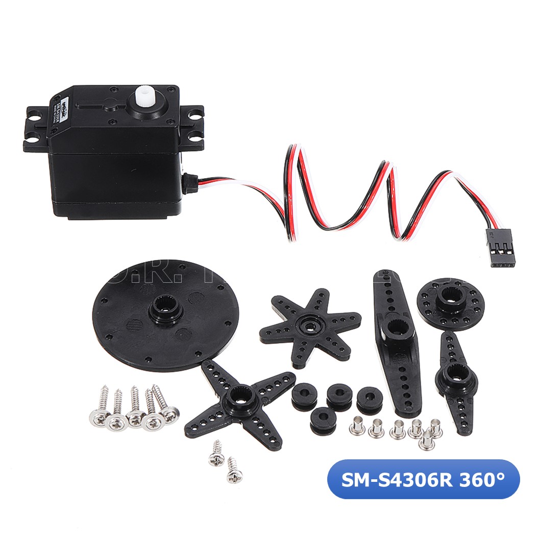 (1ชิ้น) NA304 เซอร์โวมอเตอร์ Spring RC SM-S4306R 6KG Continuous Rotation Robot Servo 360 องศา