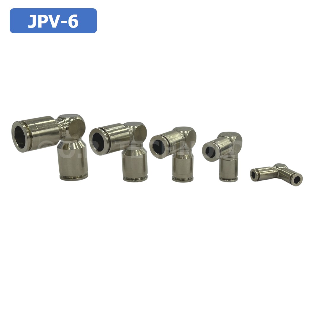 (1ชิ้น) JPV-6 ข้อต่อลม สแตนเลส 2ทาง งอ90 ตัวL STAINLESS 2 Way Elbow Air Connector JPV Pneumatic 2 Ways Fitting ข้อต่อลมสแตนเลส สำหรับ สายลม 6x4mm