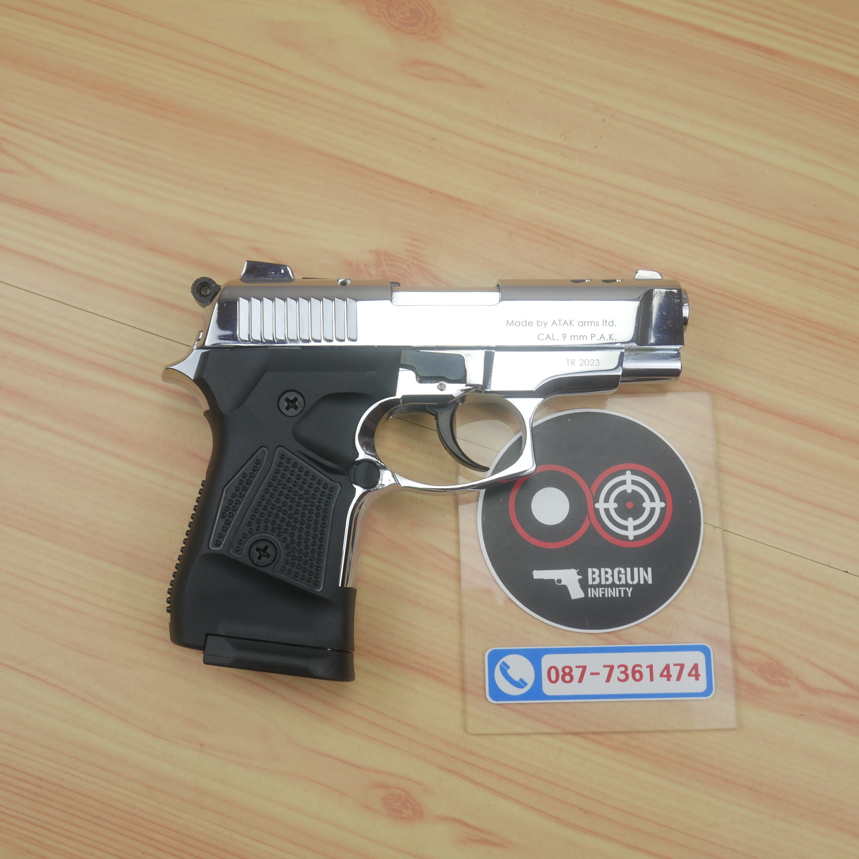 Blank GUN Zoraki 2914 - TD เงินเงา แบลงค์กัน Semi Auto (แถมกล่องปืน)