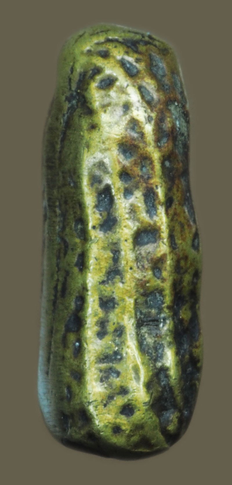 *40301 ถั่วลิสงหล่อโบราณ อุดกริ่ง เนื้อทองเหลือง กริ่งดังกังวาน ไม่ทราบที่ 12