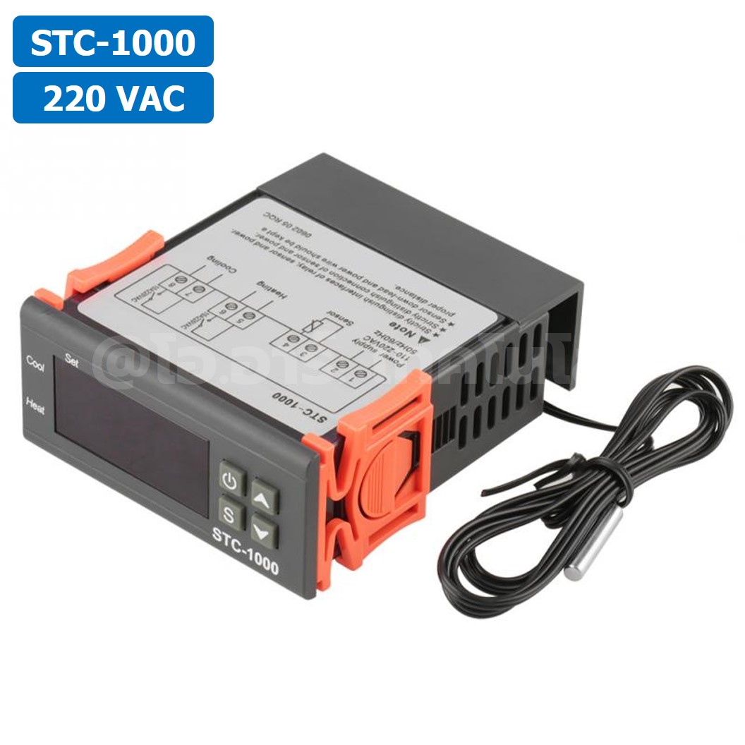STC-1000 12VDC/24VDC/220VAC เครื่องควบคุมอุณหภูมิ Digital Temperature Controller Heating/Cooling Control Thermostat Regulator
