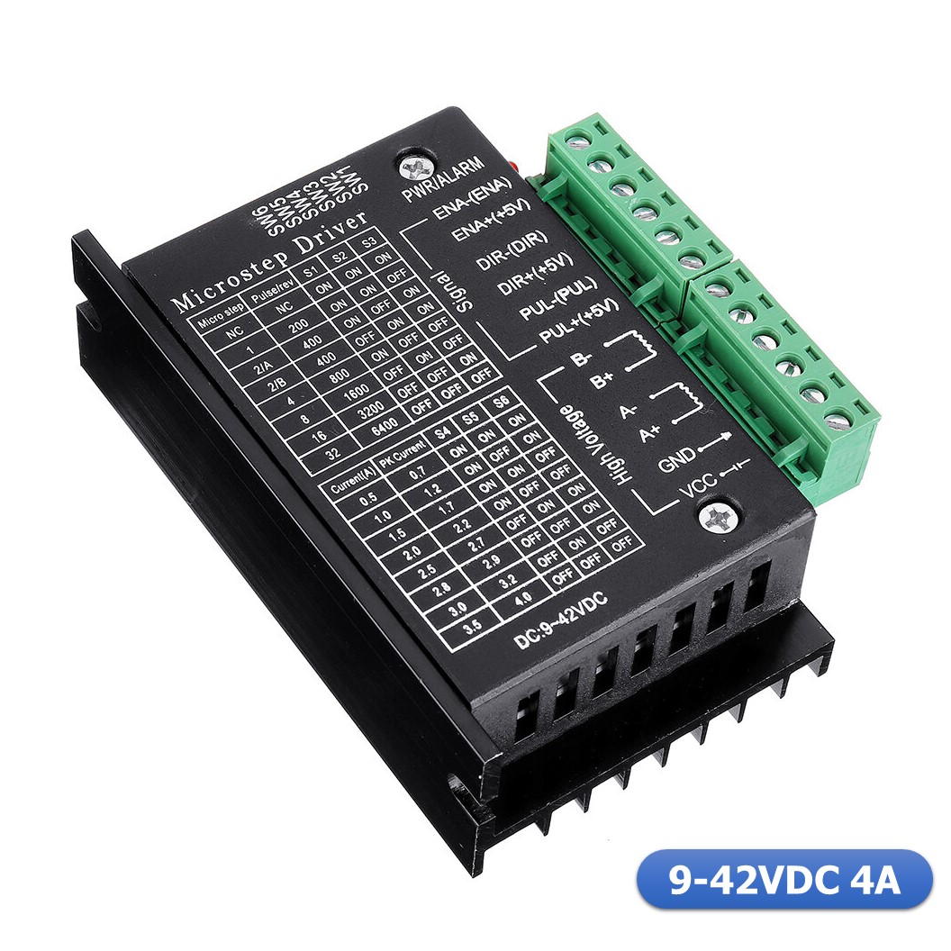 NA287 ไมโครสเตปไดร์เวอร์ กล่องไดร์มอเตอร์ ไดร์เวอร์มอเตอร์ กล่องดำไดร์สเตปมอเตอร์ สเต็ปมอเตอร์ TB6600 Stepper Motor Driver Controller 4A 9-42VDC TTL 16 Micro-Step CNC 1 Axis (Microstep Driver)