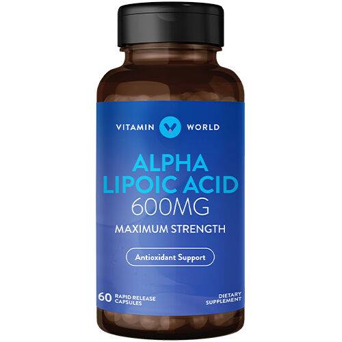 สูตรเข้มข้น 600 mg Vitamin world Alpha Lipoic Acid 600 mg. 60 เม็ด ALA สุดยอดวิตามินต่อต้านอนุมูลอิสระ จากอเมริกาค่ะ