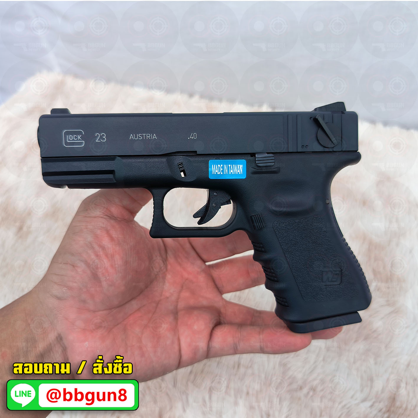 บีบีกันอัดแก๊ส Glock 23 Gen 3 (Full Auto) - WE (Black) BB GUN