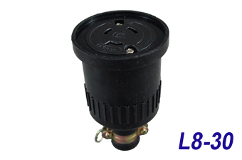 LK5334B (MH2637) Bakelite L8-30C Locking Rubber Cord Connector 30 Amp 480 Volt "LKEW