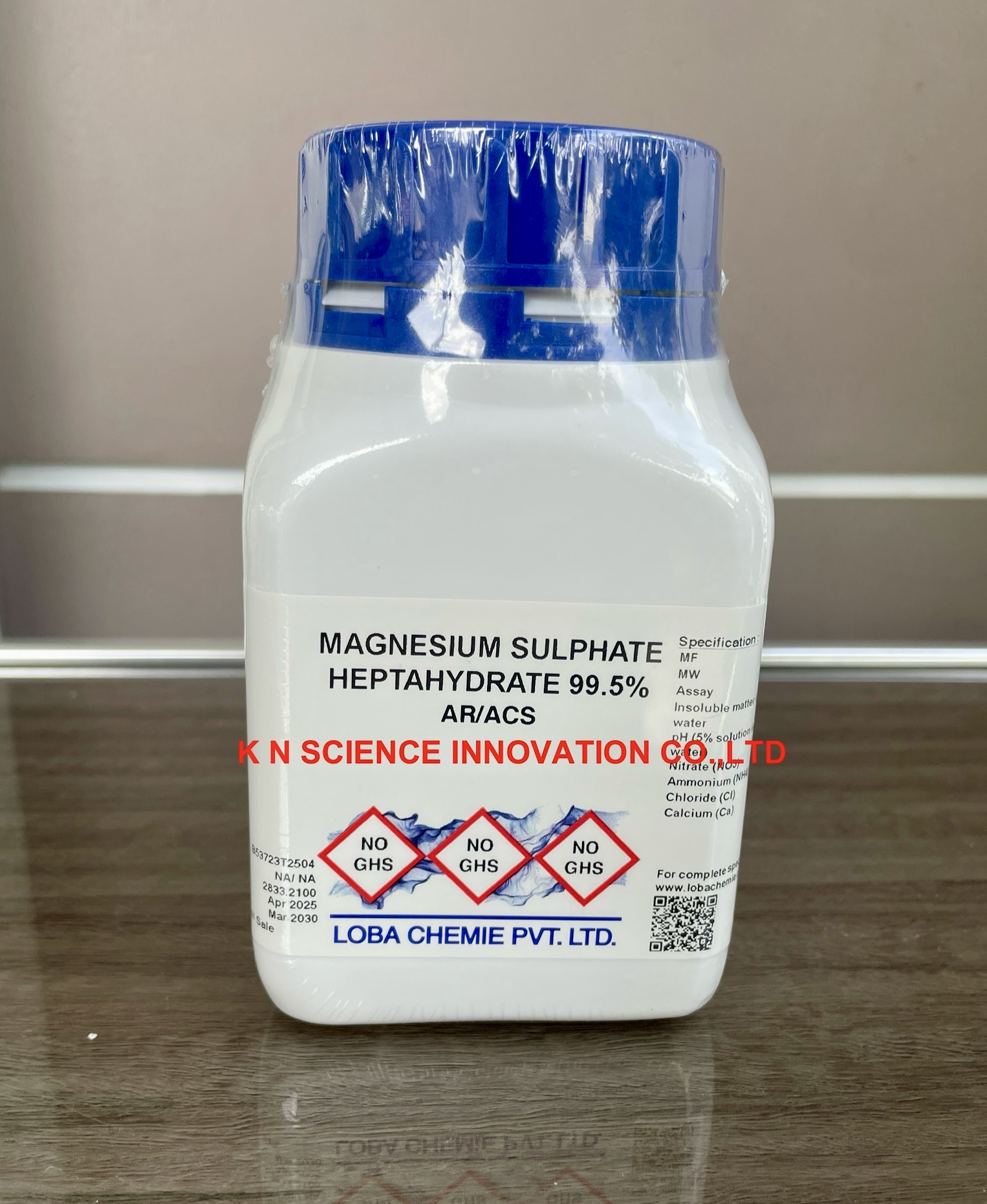 Magnesium sulfate-7-hydrate, 99.5%, AR/ACS , Loba 044790