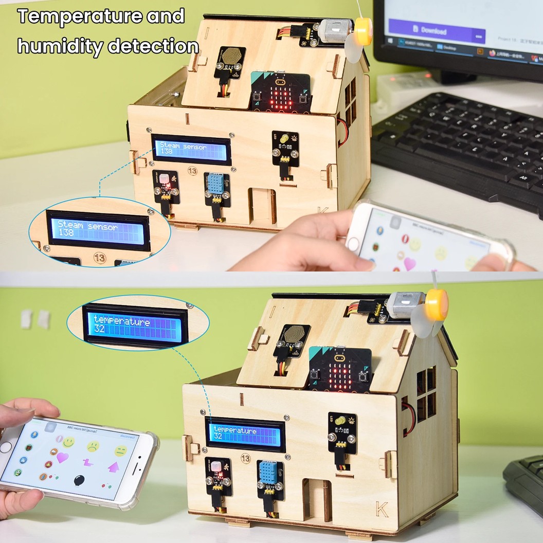 KEYESTUDIO KS4027/KS4028 ชุดสมาร์ทโฮม ไมโครบิต บ้านอัจฉริยะ IoT Smart Home Kit for Microbit (รวมบอร์ด/ไม่รวมบอร์ด) Micro:bit