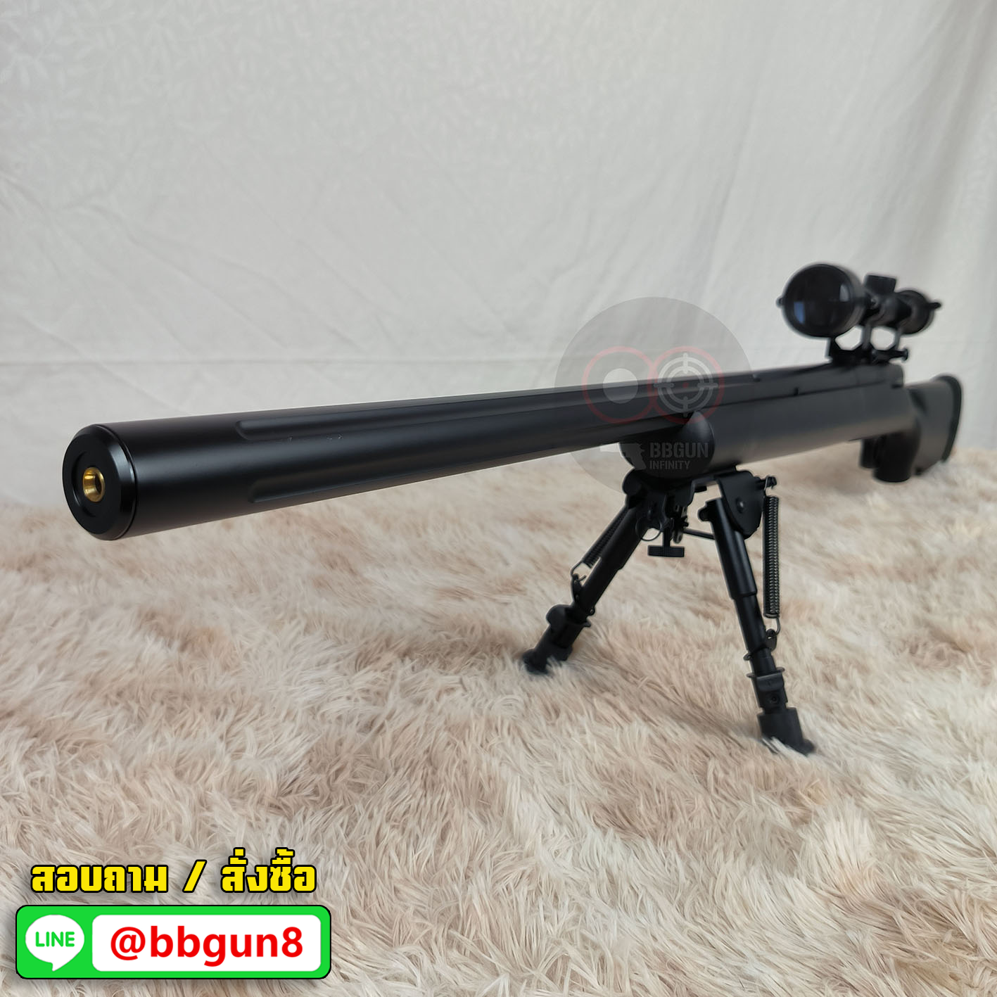 ปืนบีบีกันสไนเปอร์ A&K Remington 700 M24 สีดำ รุ่นอัพเกรด