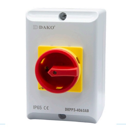 DKPP3-4040AB 40A 415V 4P (1NO1NC) สวิทช์ลูกบิดกันน้ำแบบมีกล่อง IP65 "DAKO"