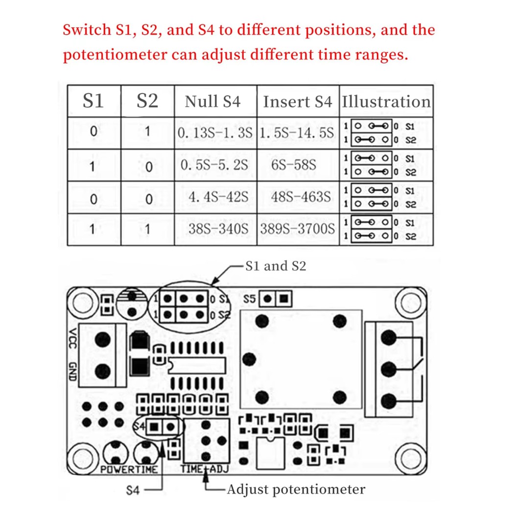 CM802 DC 5V/9V/12VDC Normally open trigger delay switch relay module DC 5V delay circuit timing vibration alarm โมดูลตั้งเวลา รีเลย์ตั้งเวลา ไทม์มิ่งรีเลย์ รีเลย์หน่วงเวลา