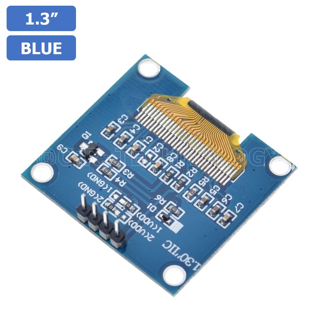 (1ชิ้น) AA142 หน้าจอ จอแสดงผล ขนาด 1.3 นิ้ว 1.3" Inch I2C IIC OLED LCD Module 4pin (with VCC GND), Blue สีน้ำเงิน