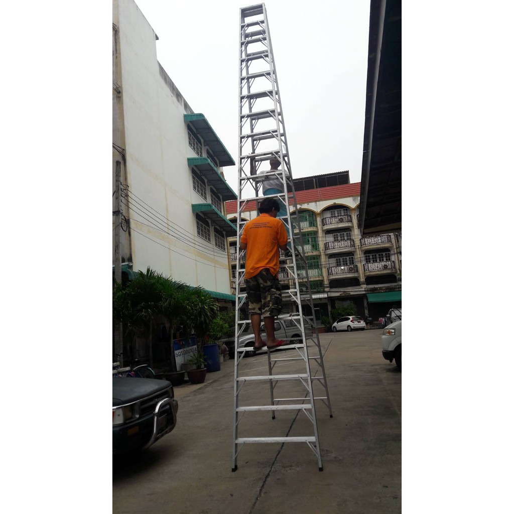 บันไดอลูมิเนียม 3-6 ขั้น ขาใหญ่ขึ้น-ลงได้ 2 ทาง (ราคารวมแวท) รุ่นหนาพิเศษ BARCO บันไดพับ บันไดพับได้อลูมิเนียม