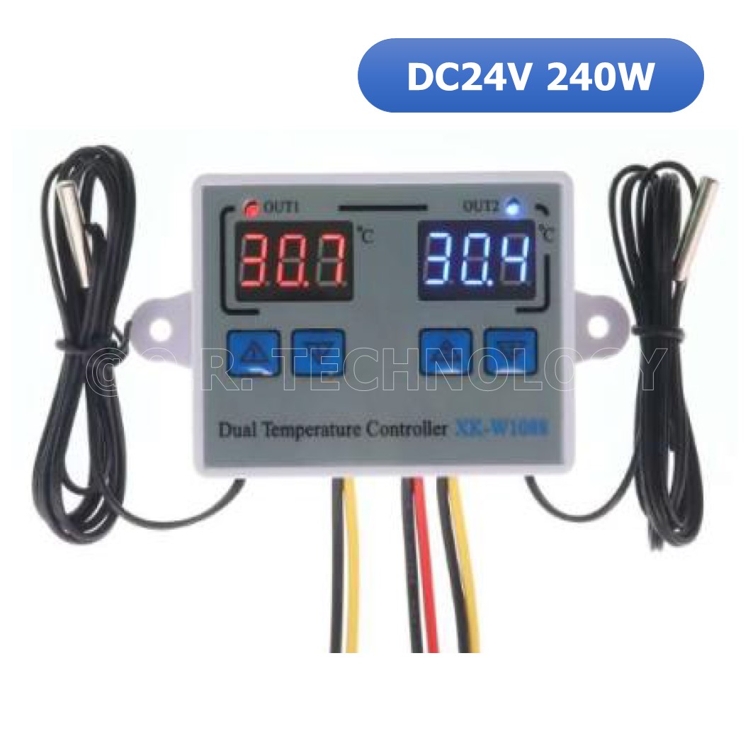 (1ชิ้น) AA620 เครื่องควบคุมอุณหภูมิคู่ แบบดิจิตอล DC24V 240W Dual Digital Temperature Controller XK-W1088