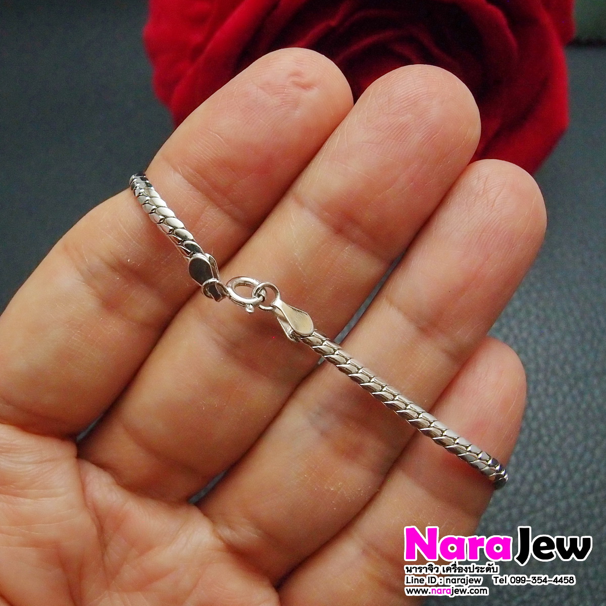 สร้อยข้อมือ เงินแท้ 925 ประดับเพชร CZ (เพชรสังเคราะห์) ประกาย เล่นไฟวิ้ง แบบ E