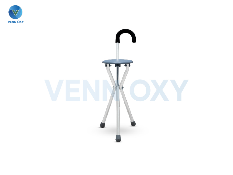 Aluminium Crutch Chair ไม้เท้าเก้าอี้อลูมิเนียม พับได้ นั่งได้