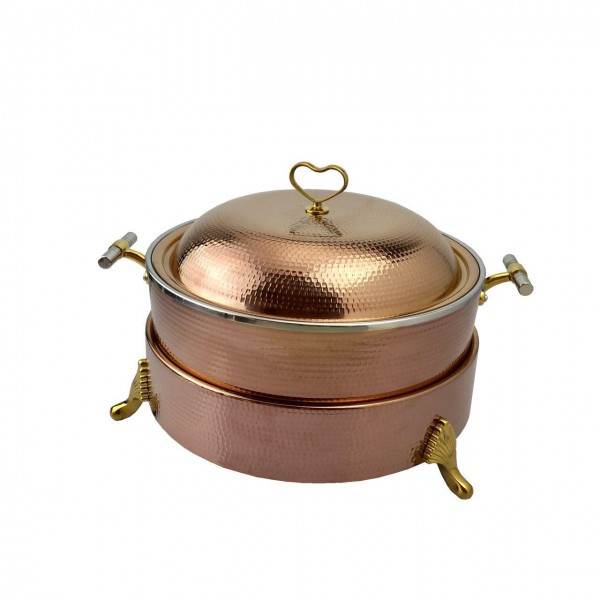 CD-31RG อ่างอุ่นอาหาร Rose Gold ลายทุบ พร้อมขา