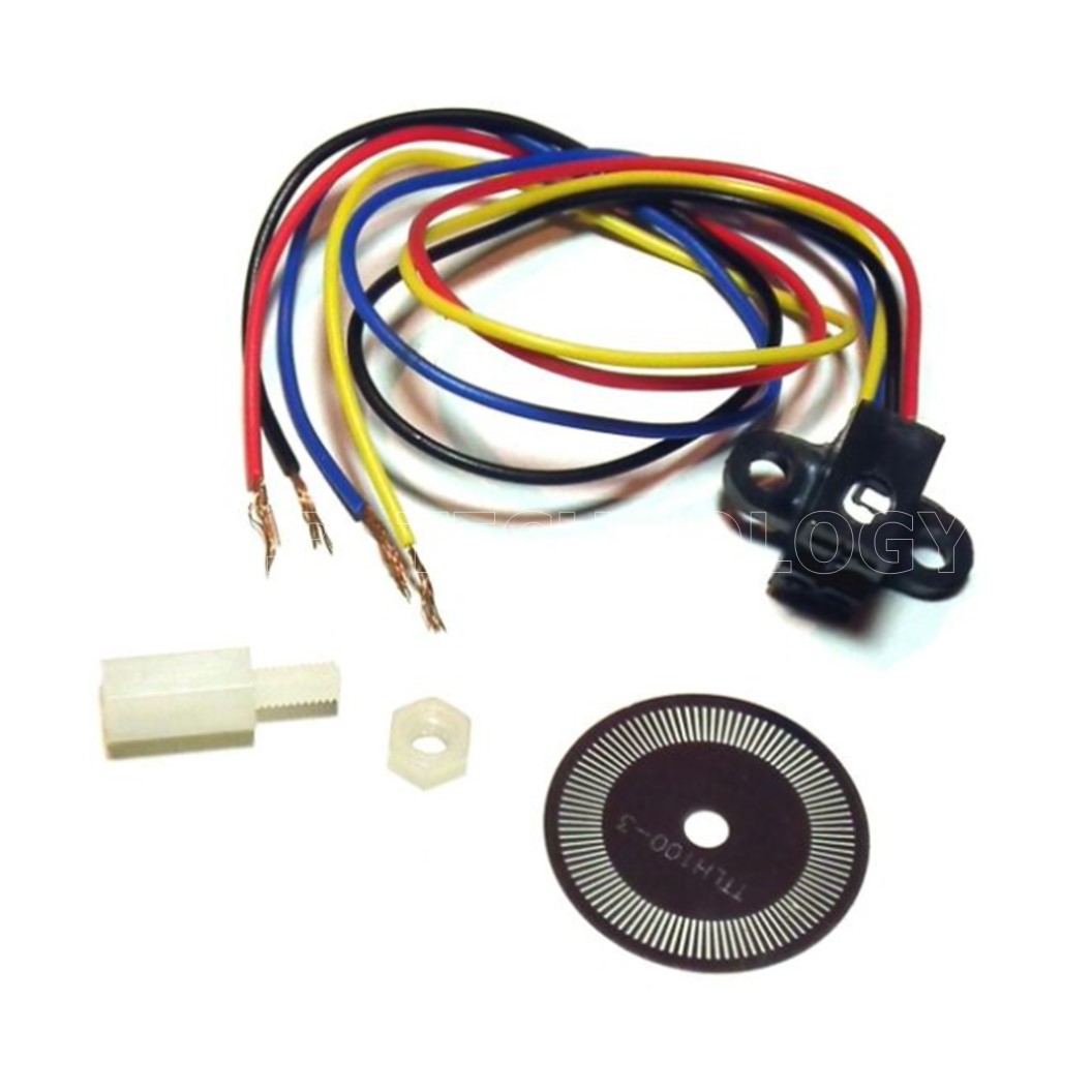 (1ชิ้น) NB065 เซนเซอร์วัดความเร็วรอบล้อ พร้อมแผ่นจานหมุน Photoelectric Speed Sensor Encoder Coded Disc code wheel for Smart car