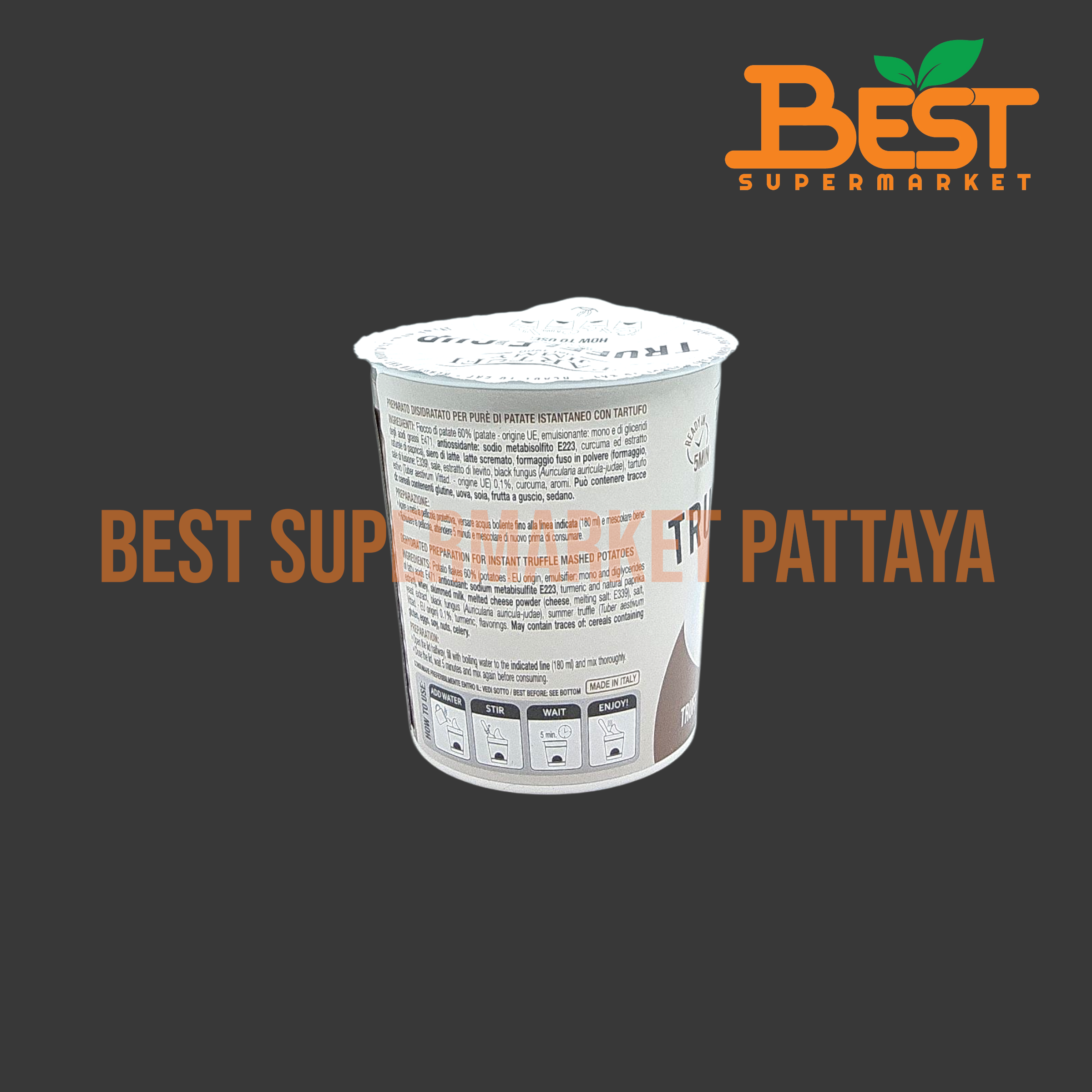 ทาร์ทูฟิ จิมมี่ ทรัฟเฟิล แมช โปเตโต้ (มันฝรั่งบดสำเร็จรูปรสเห็ดทรัฟเฟิล) 50 กรัม.Truffle Mashed Potatoes Tartufi Jimmy Brand 50g.