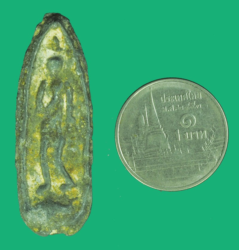 *39584 พระลีลาสองหน้าเกศคต เนื้อชินเขียวเก่าไม่ทราบที่ 13