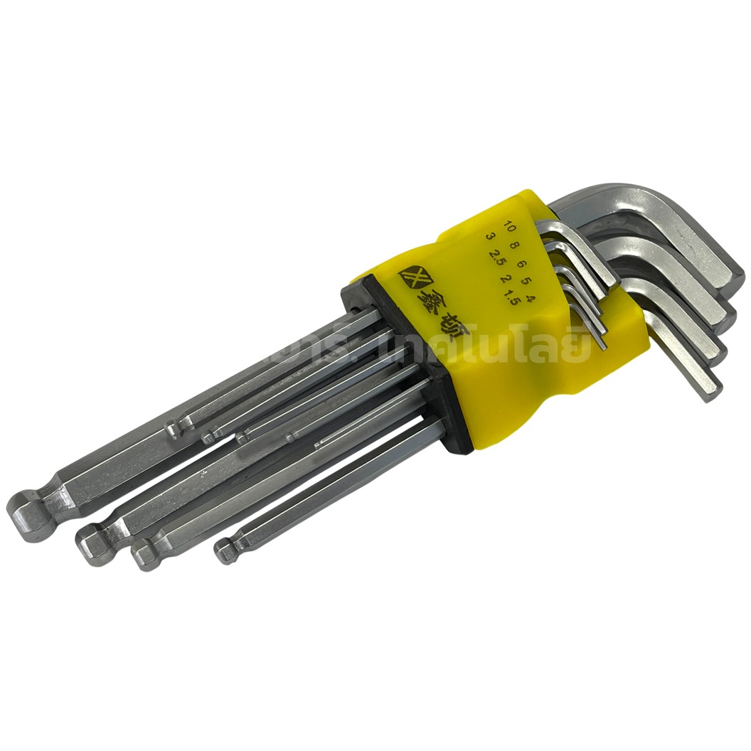 HEX-009 ชุดประแจหกเหลี่ยม หัวบอล 9ชิ้น Hex Wrench set 9pcs Hex Key Allen wrench ประแจ 6เหลี่ยม Hexagon ประแจแอล ชุดประแจ งานช่าง งานซ่อม