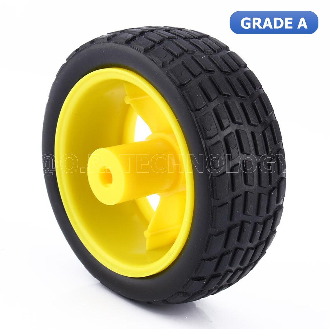 (1ชุด มี 2ล้อ) AD013 ล้อรถ ล้อรถหุ่นยนต์ ล้อประกอบรถ ล้อรถของเล่น อย่างดี Robot Smart Car Wheel Tyre Grade A, Diameter : About 66mm, Thickness : About 28mm