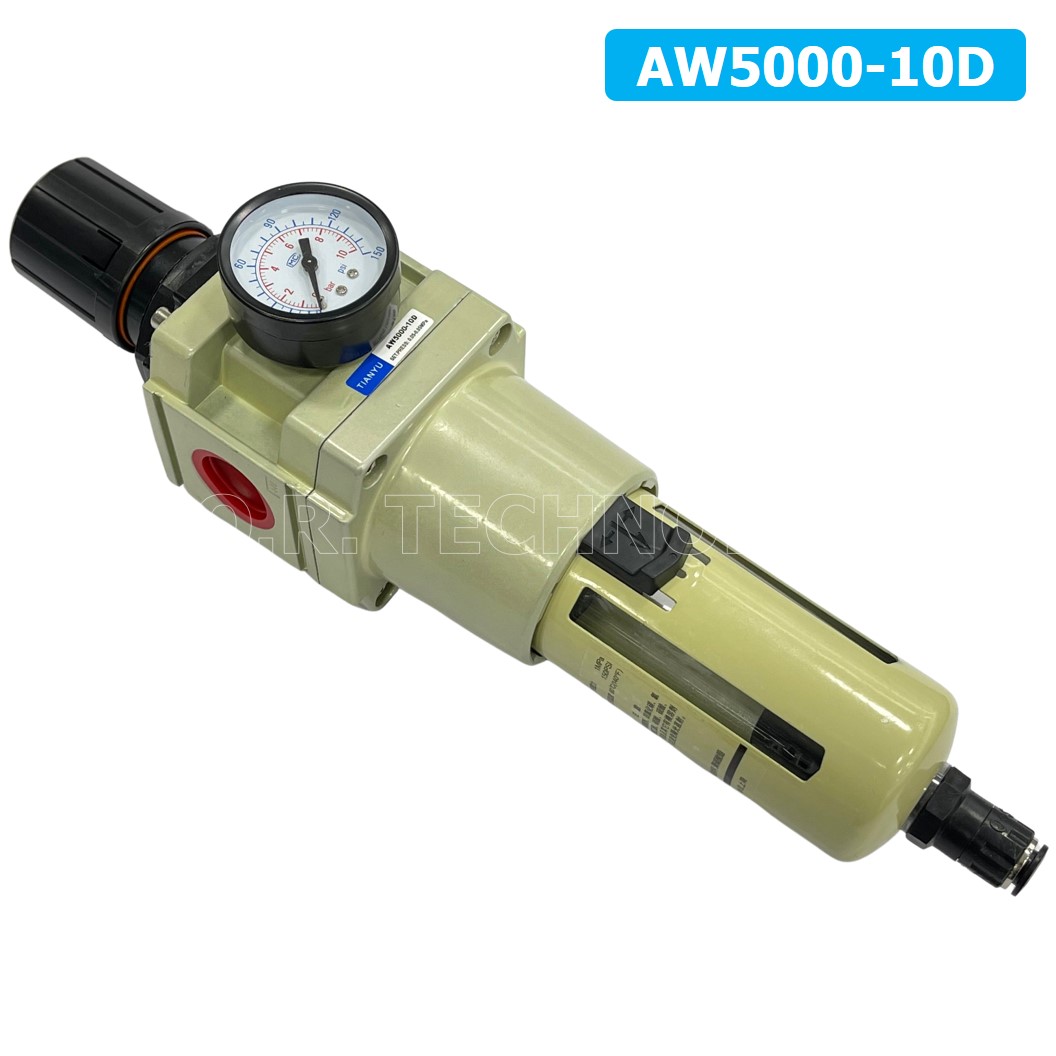 (1ชิ้น) AW5000-10D ชุดกรองลมปรับแรงดัน Auto Drain ระบายลมออก แบบอัตโนมัติ Air Filter Regulator AW Pneumatic TIANYU ชุดกรองลม + ตัวปรับลม