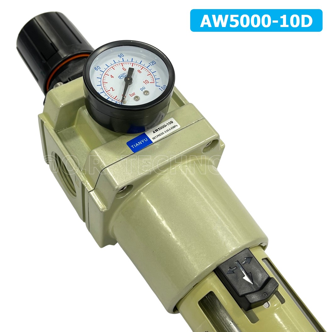 (1ชิ้น) AW5000-10D ชุดกรองลมปรับแรงดัน Auto Drain ระบายลมออก แบบอัตโนมัติ Air Filter Regulator AW Pneumatic TIANYU ชุดกรองลม + ตัวปรับลม