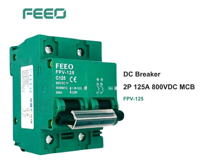 FPV-125 DC Breaker 2P 125A 800VDC MCB"FEEO"