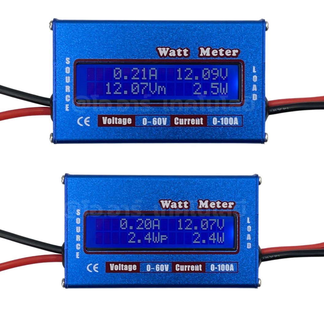DC Watt Meter 0-60V 0-100A วัตต์มิเตอร์ ดิจิตอลโวลต์แอมป์มิเตอร์ Digital Volt-Amp Meter เพาเวอร์มิเตอร์ Power meter มิเตอร์วัดพลังงาน 60VDC 100A LCD1602