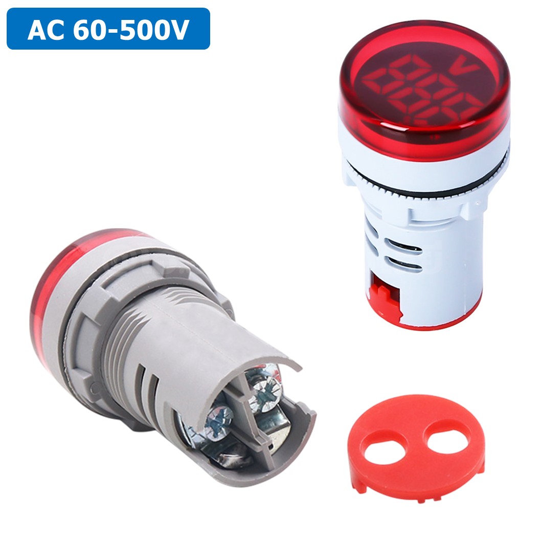 AD16-22DSV โวลต์มิเตอร์ 22mm AC 60-500V AC Digital Display Voltmeter 60-500VAC ดิจิตอลโวลต์มิเตอร์ เครี่องวัดแรงดันไฟฟ้ากระแสสลับ