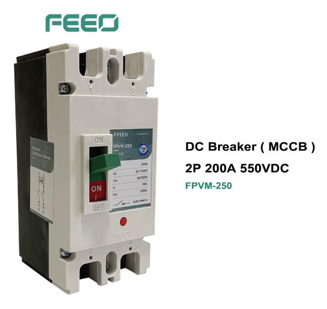 FPVM--250 DC Breaker 2P 200A 20KA 550VDC (MCCB) "FEEO"