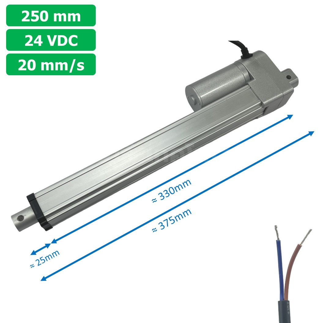 CLB-250 24VDC มอเตอร์ก้านชัก ระยะชัก 250mm 20mm/s 700N Electric Linear Actuator Low Noise เสียงรบกวนน้อย พัตเตอร์ไฟฟ้า Putter มอเตอร์แกนชัก