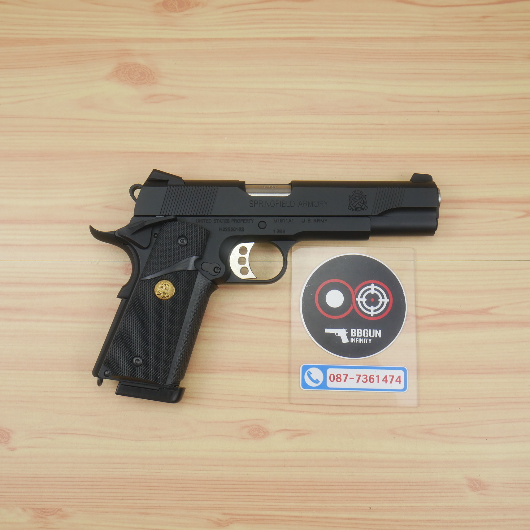 บีบีกันอัดแก๊ส Army Armament R27 Springfield 1911 สีดำ BB GUN