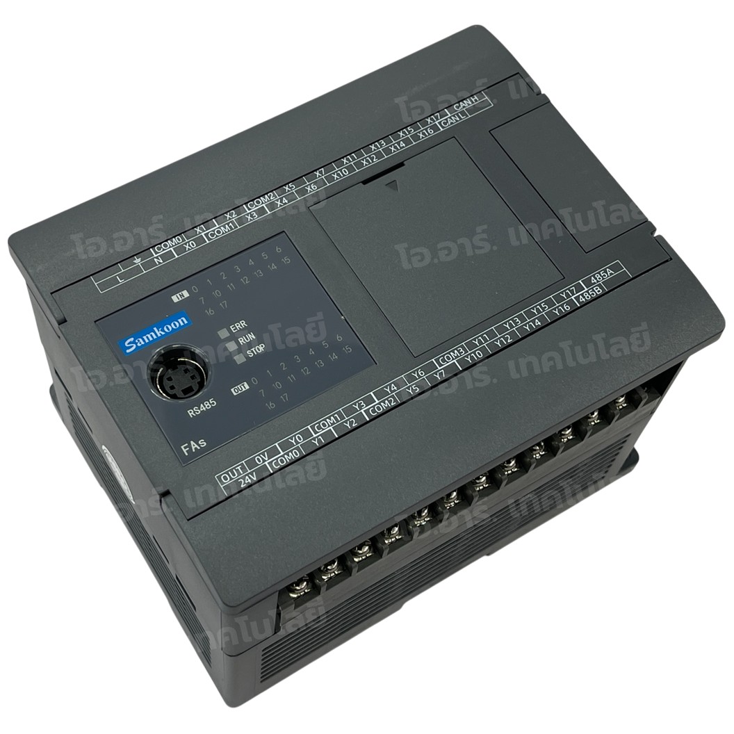 SAMKOON PLC FAs-32MT-AC-E 220VAC 32IO 16IN 16OUT Transistor Output บอร์ดอุตสาหกรรม Interfaces: RS232, RS485, Ethernet, USB-C