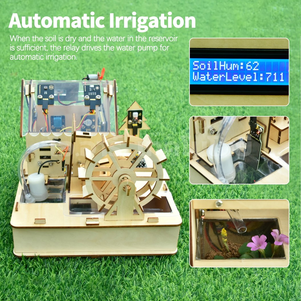KEYESTUDIO Smart Eco-Friendly House Starter Kit For Arduino ชุดระบบบ้านพลังงานหมุนเวียนอัจฉริยะ บ้านกังหันน้ำ ชุดส่งเสริมการเรียนรู้