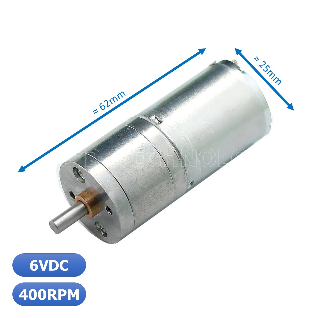 (1ชิ้น) JB350 มอเตอร์ มอเตอร์เกียร์ มอเตอร์อเนกประสงค์ 25GA-370 6VDC 400RPM DC Gear Motor (Shaft D, 4mm)